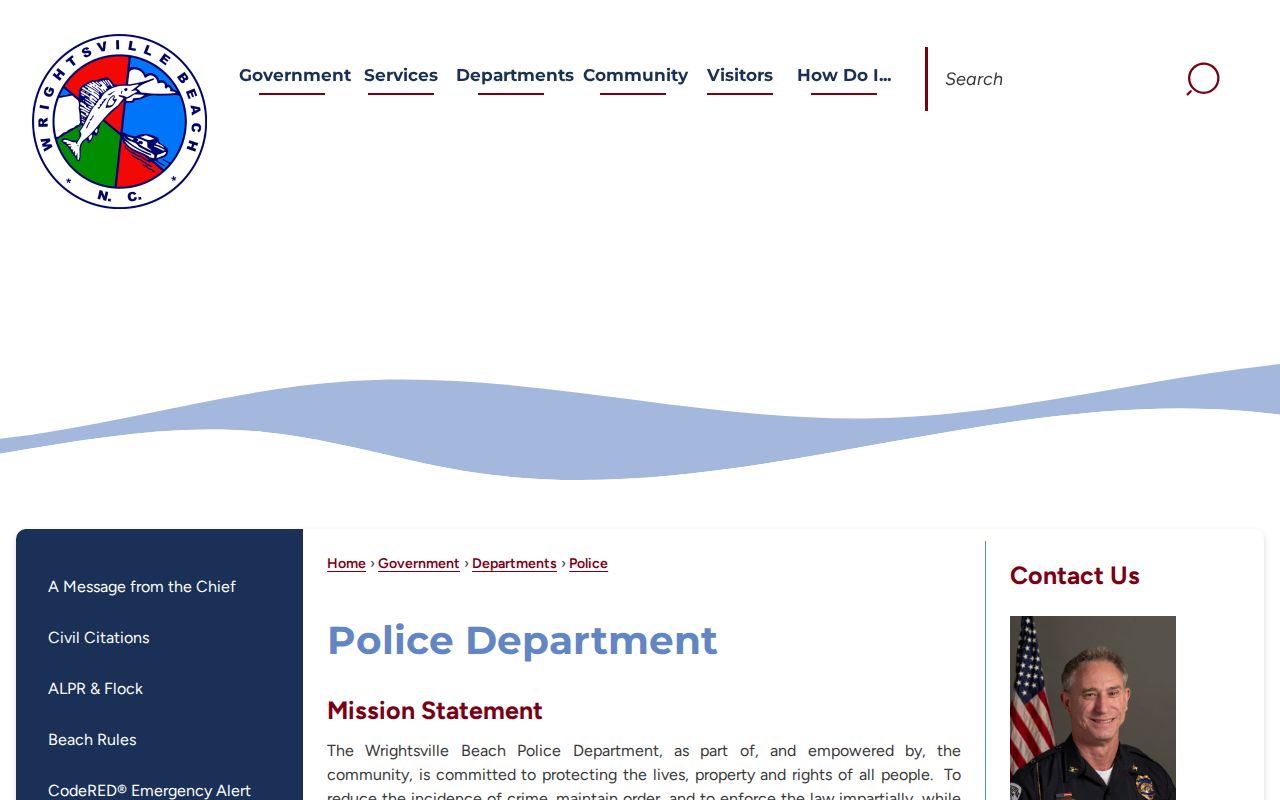 Official Wrightsville Beach Police Department contact page